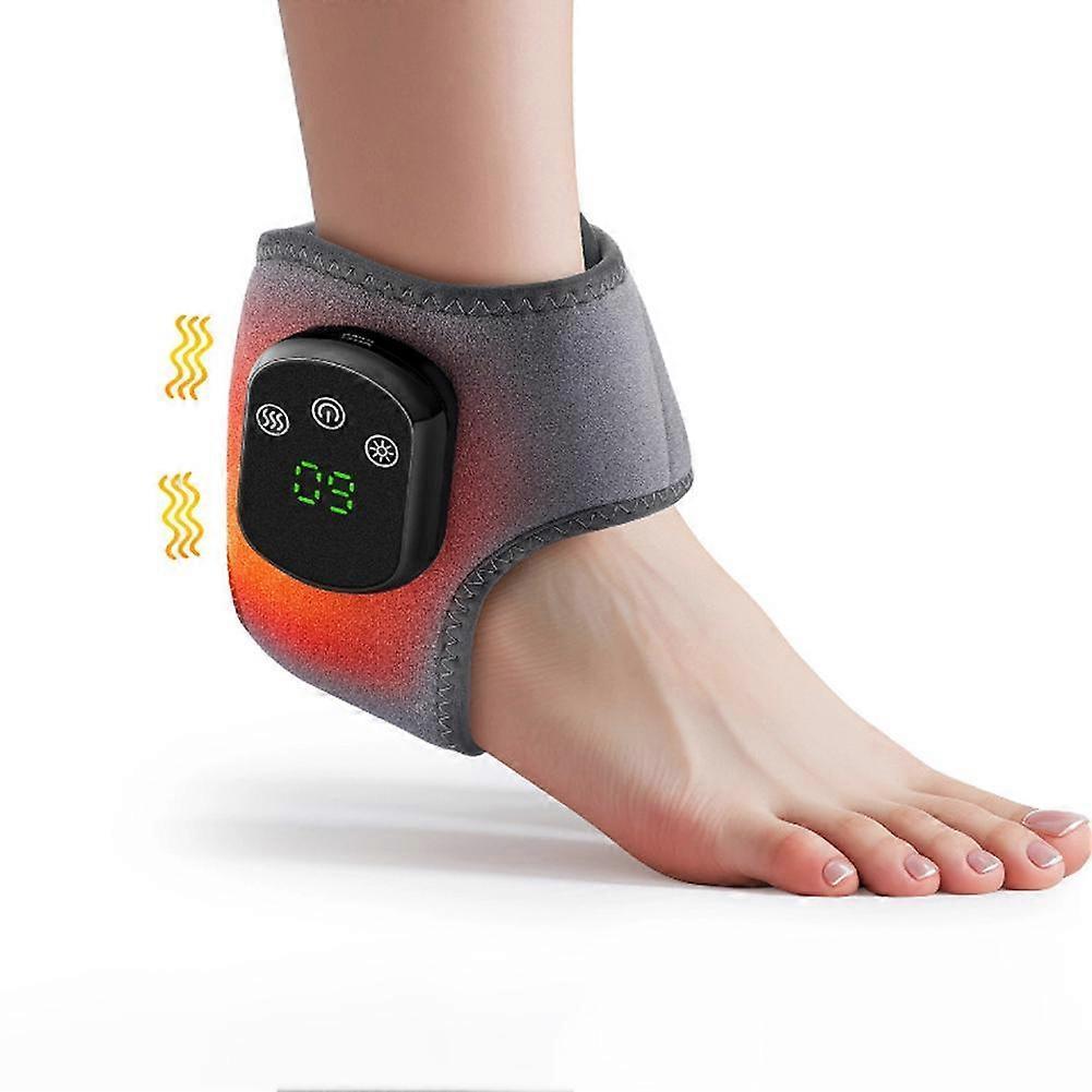 Electric Foot Ankle Massager with Heat Vibration Cordless Heating Pad Ankle Wrap