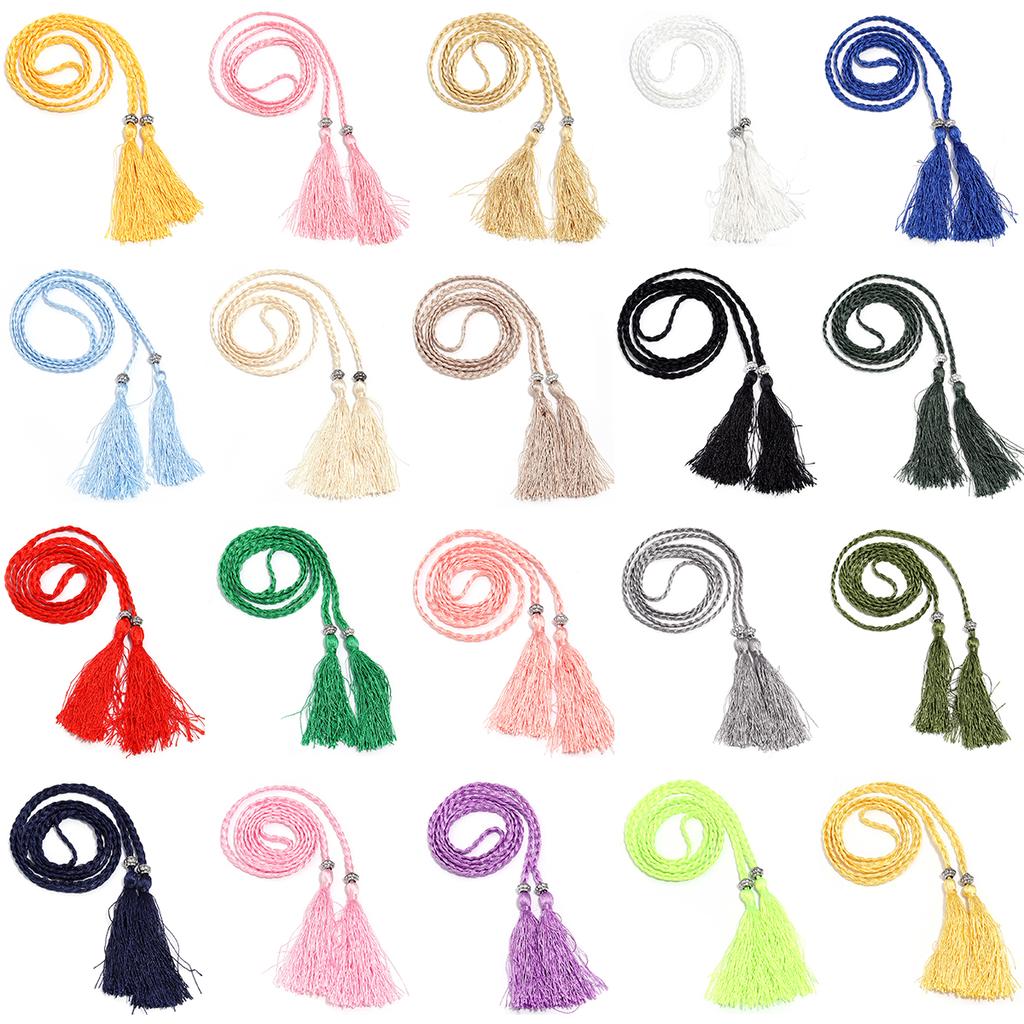 1strip Braided Tassel Belt 168cm Women Waist Belt Rope For DIY Handmade Home Casual Clothing Decoration Waist Belt Accessories