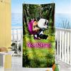 Masha Bear Customize Text Beach Towel Super Soft Microfiber Quickdry Fabric