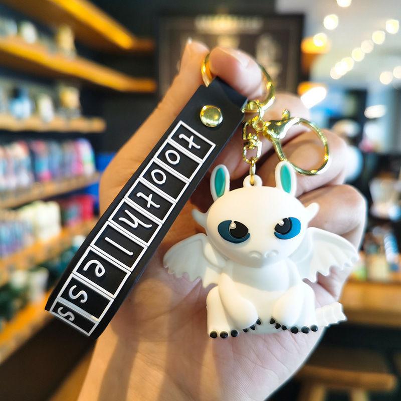 Toothless Dragon Keychain Silicone Pendant With Smile Design For Couples Gift And Accessories