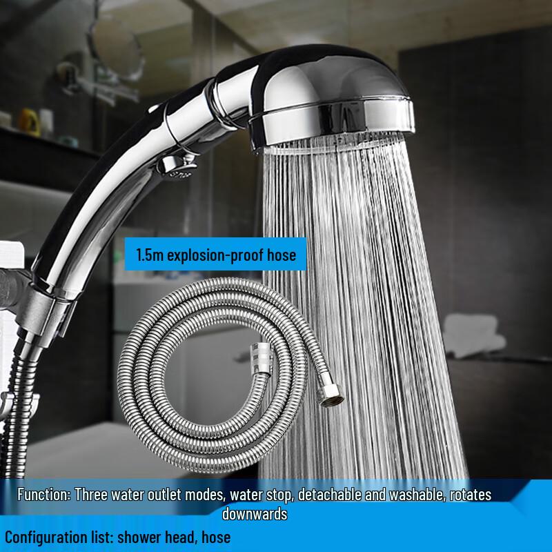 

ZISIZ High-Pressure 3-Function Shower Head & Hose Set