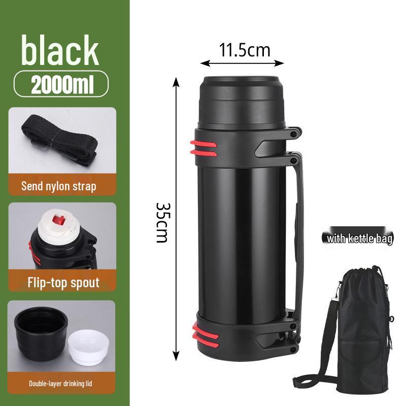 

304 Stainless Steel Insulated Travel Kettle - Large Capacity Portable Outdoor Camping Water Bottle. 1000ml