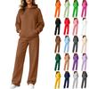 Women's Casual Set with Lined Drop Shoulder Top and Wide Leg Pants, Color