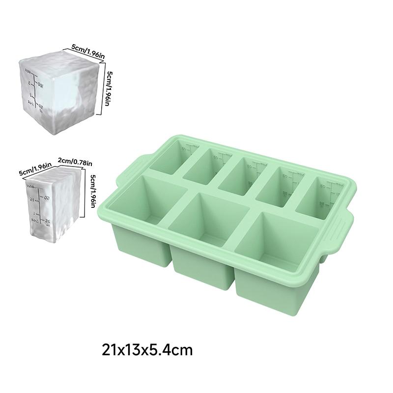 

8-ячеечные силиконовые формы для заморозки с крышками, контейнер для легкой подготовки еды, лотки для заморозки еды, супа, десертов, кухонный инструмент для хранения зелёный