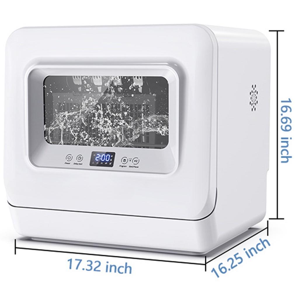 785W Automatic Countertop Dishwasher Disinfecting Cabinet  2/3 Place Setting Desktop 5 Washing Programs Dish Washer Machine UK/US Plug