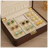 Stainless Steel Flower Earrings Oblate Shape Round Earrings Fashion Opal Earrings  Party