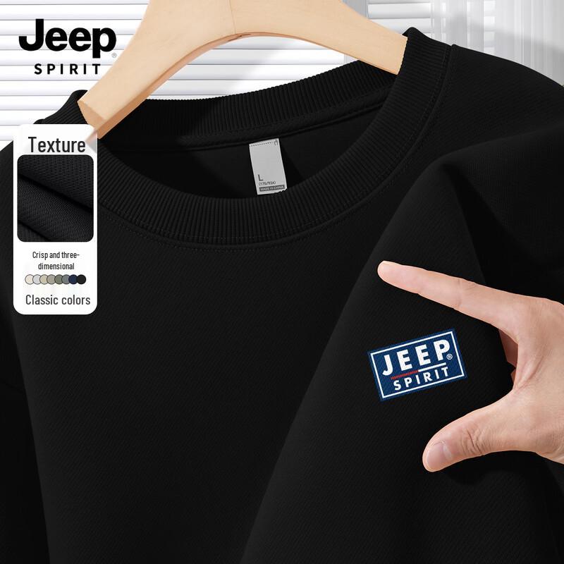 JEEP SPIRIT Men s 2025 Round Neck Long-Sleeve Pullover Sweatshirt XL