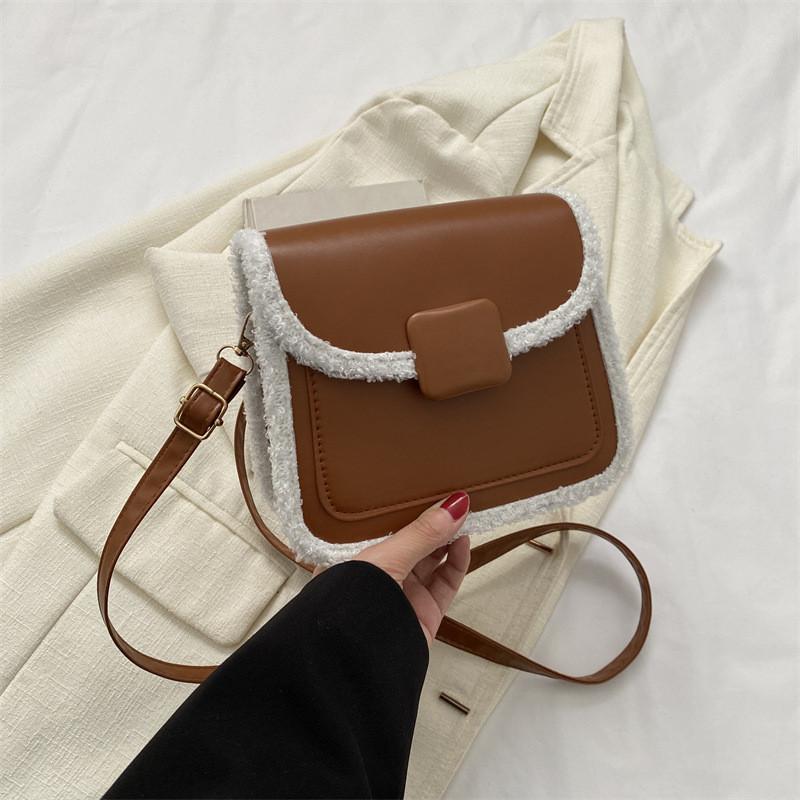 Elegant Pu Leather Small Square Bag Casual Womens Crossbody Bag With Magnetic Closure
