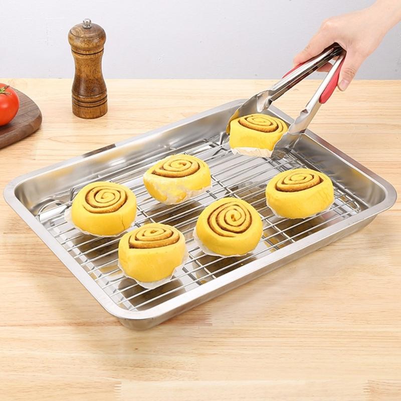 2 Stück Langlebiger Back- und Abtropf-Kühlrost Praktischer Edelstahl-Kühl- und Backrost für Gesundes Kochen