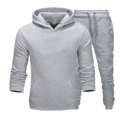 2Pcs/Set Men Autumn Winter Outfit Hooded Drawstring Long Sleeve Sweatshirt Elastic Waist Long Pants
