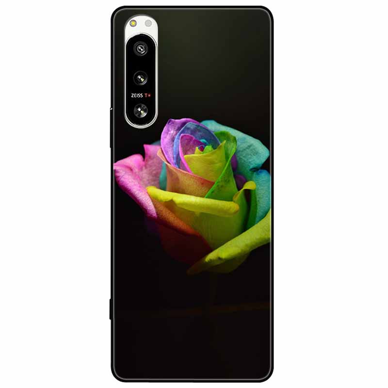 For Sony Xperia 5 IV / 1 IV Case 10IV Soft Silicone Flower Phone Back Cases For Sony Xperia 10 IV V Cover 5IV TPU Bumpers 10V