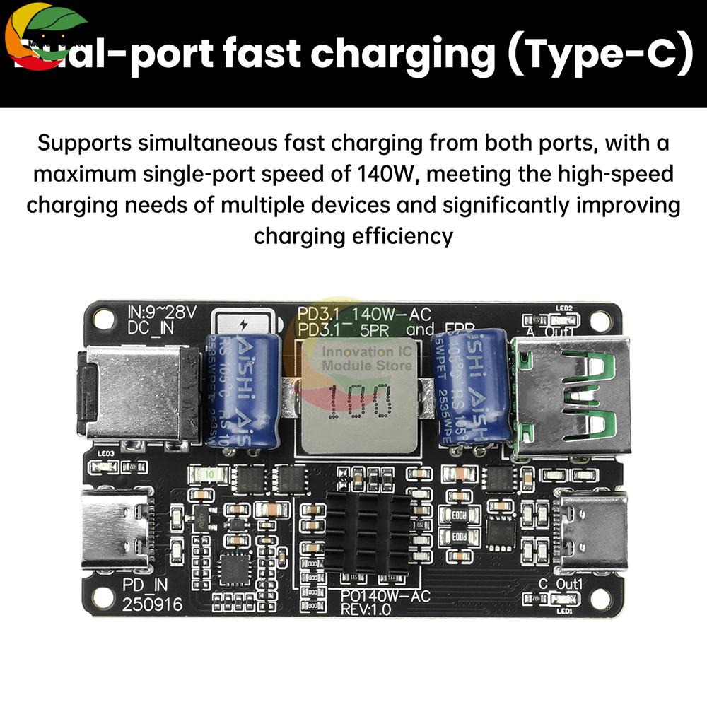 Pd 111w High-power Dc Buck Dual Port Fast Charging Type C Usb Charger Full Protocol Fast Charging Pd1.1 Qc1.1 Qc1 Qc1+