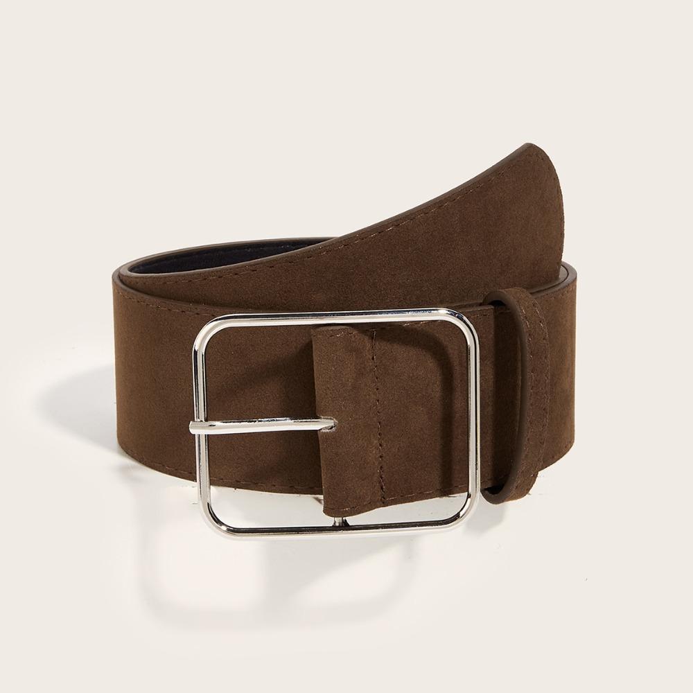 Maillard Styles Suede Leather Wide Belt Luxury Design Casual Business Waist Strap Versatile Trendy Pin Buckle Waistband Gifts