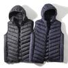 Men Winter Waistcoat Hooded Sleeveless Zipper Closure Vest Coat with Pockets Solid Color Casual Cotton Waistcoat