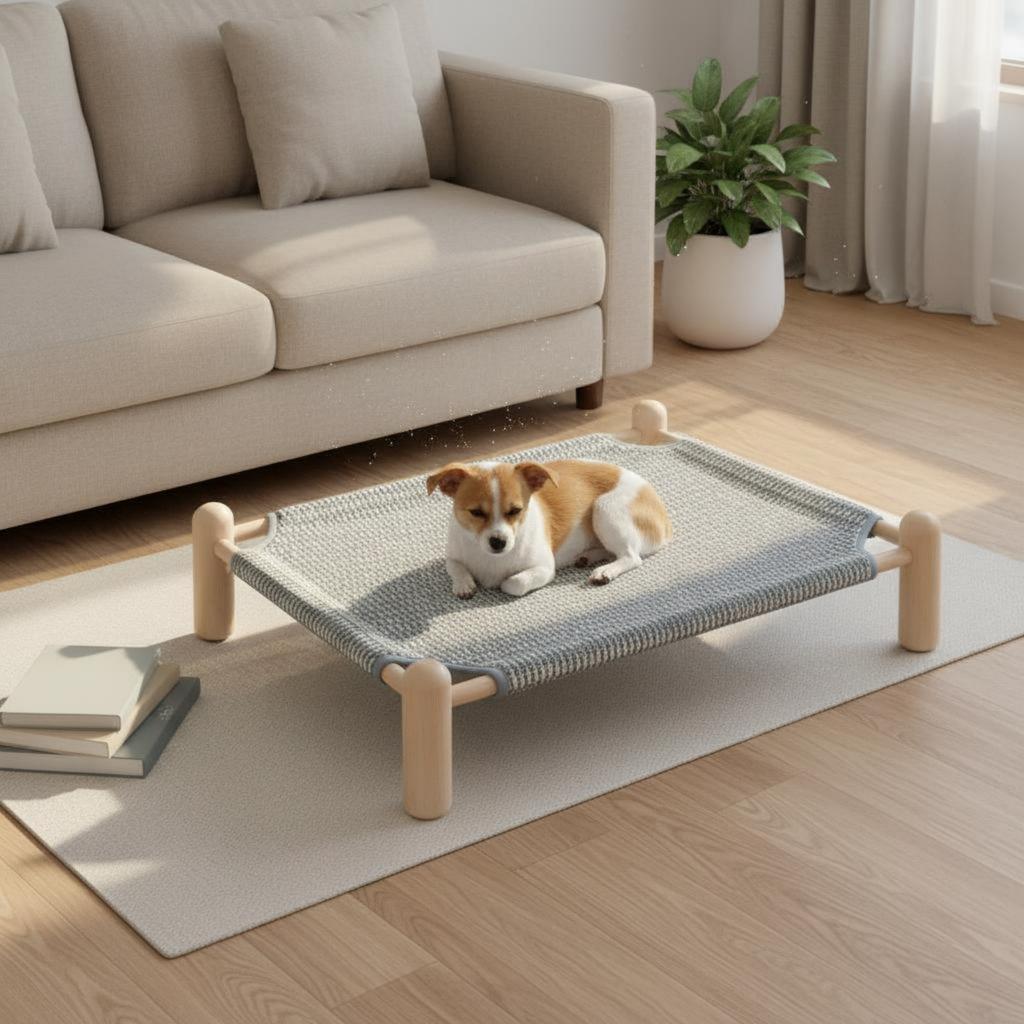 Elevated Dog Cot Removable Washable Cover Raised Dog Bed Elevated Pet Cot Above the Floor Mesh Pet Bed Breathable Material