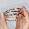 Top Quality Pure 925 Sterling Silver Jewelry for Women Gold Bangle Diamond Bangle Wedding Party Jewelry New Bangle Gift Jewelry