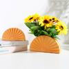 Fan-shaped Art Vase Flowerpot Ceramic Hydroponic Vase Flower Arrangement Home Decor Desktop Ornaments Garden Decoration