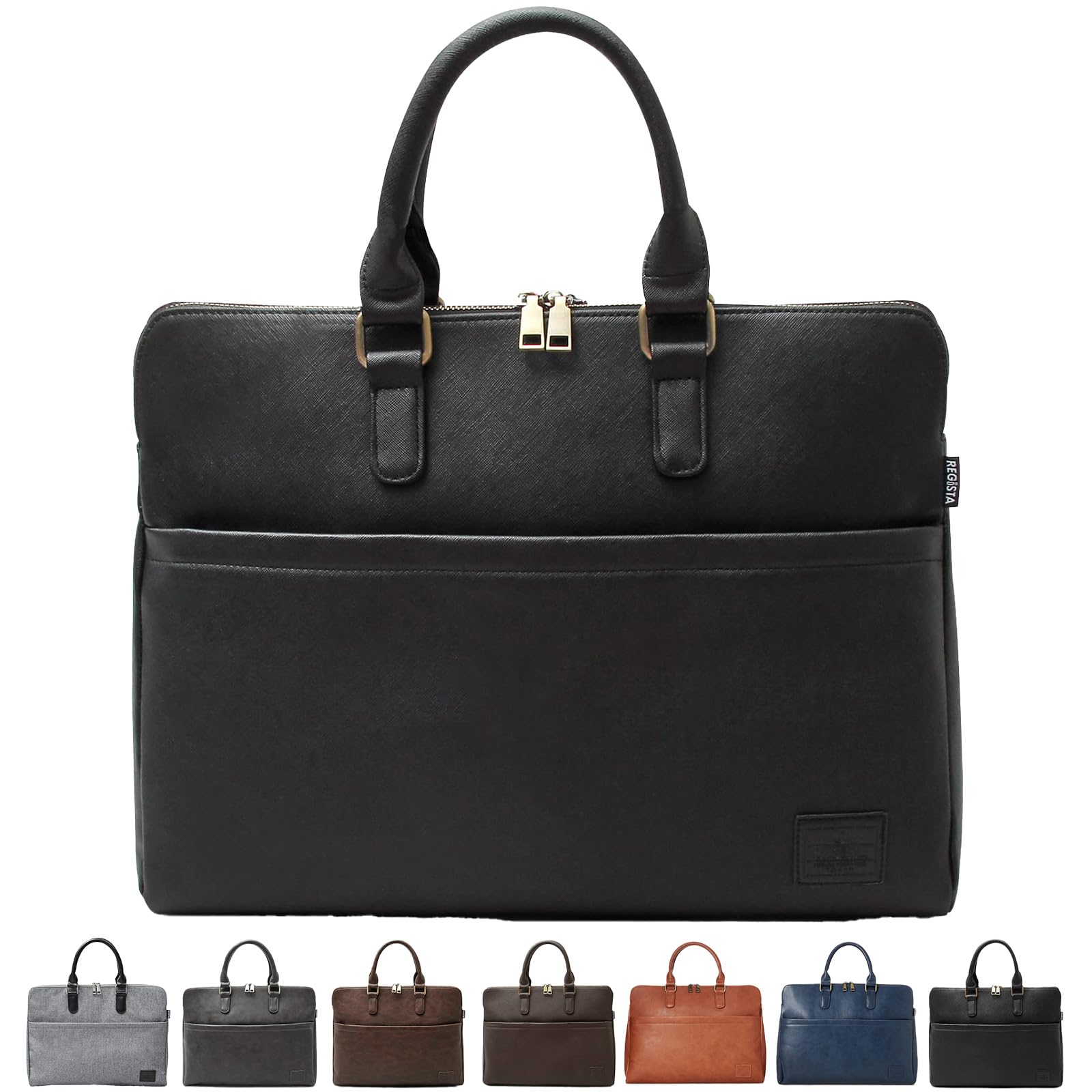 

[Register] Briefcase Business Bag, A4 Size, Slim, Men s and Women s, Saffiano Smooth, Black and Brown, 569 Black