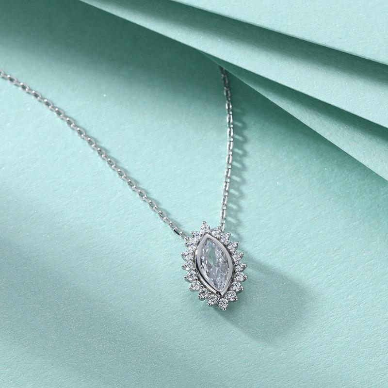 925 silver full diamond zircon pendant personalized flower sunflower necklace female niche feeling European and American fashion collarbone chain INS