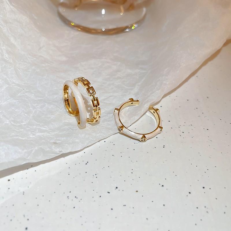 French Temperament Butterfly Pearl Bow Open Ring Simple Trend Index Finger Ring Jewelry Women