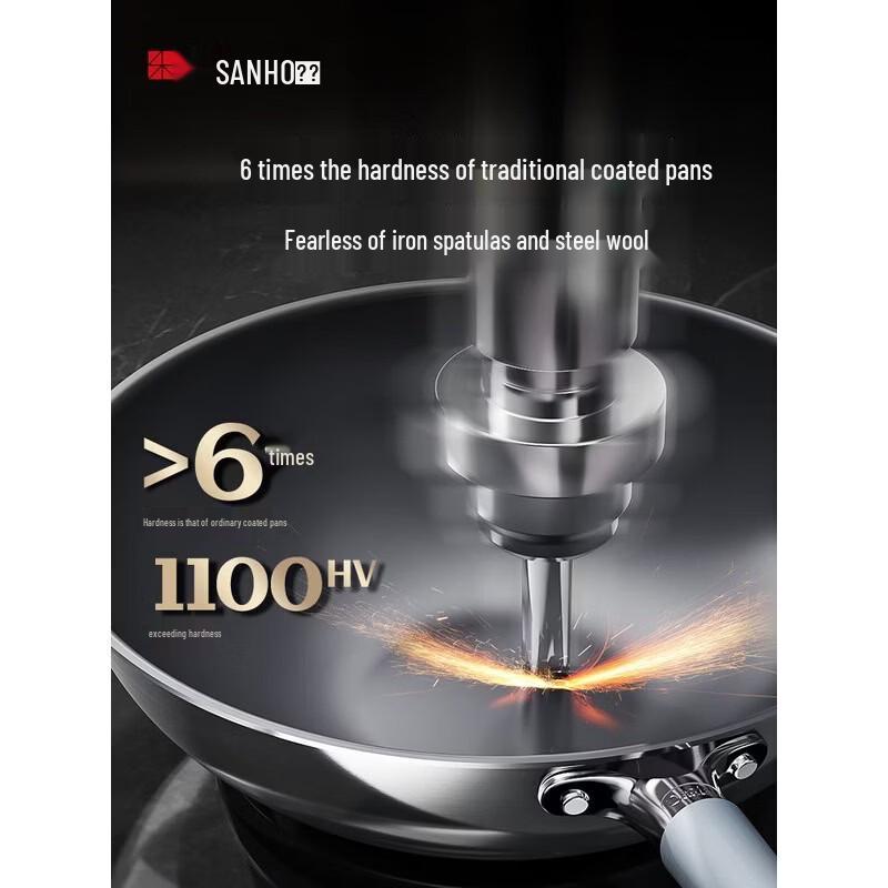 Sanhe 32cm Titanium Steel Non-Stick Wok