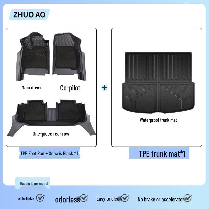 Yongjue TPE Full Coverage Floor Mats for RAV4 - Stylish Car Interior Decor