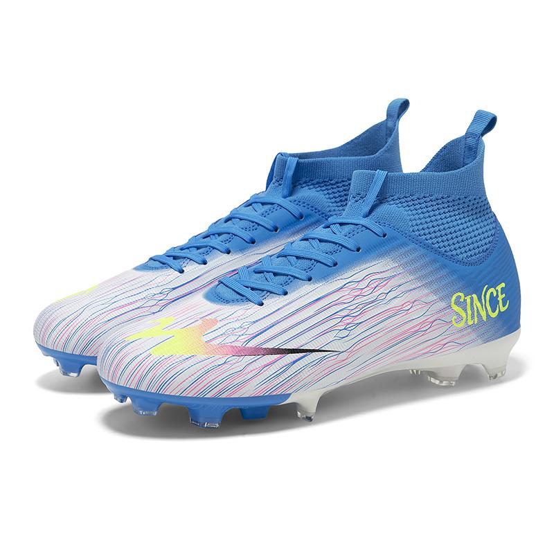 35-45 High-top Football Boots Large Size Long Nails PVC Men's Sports Shoes Boys Soccer Shoes