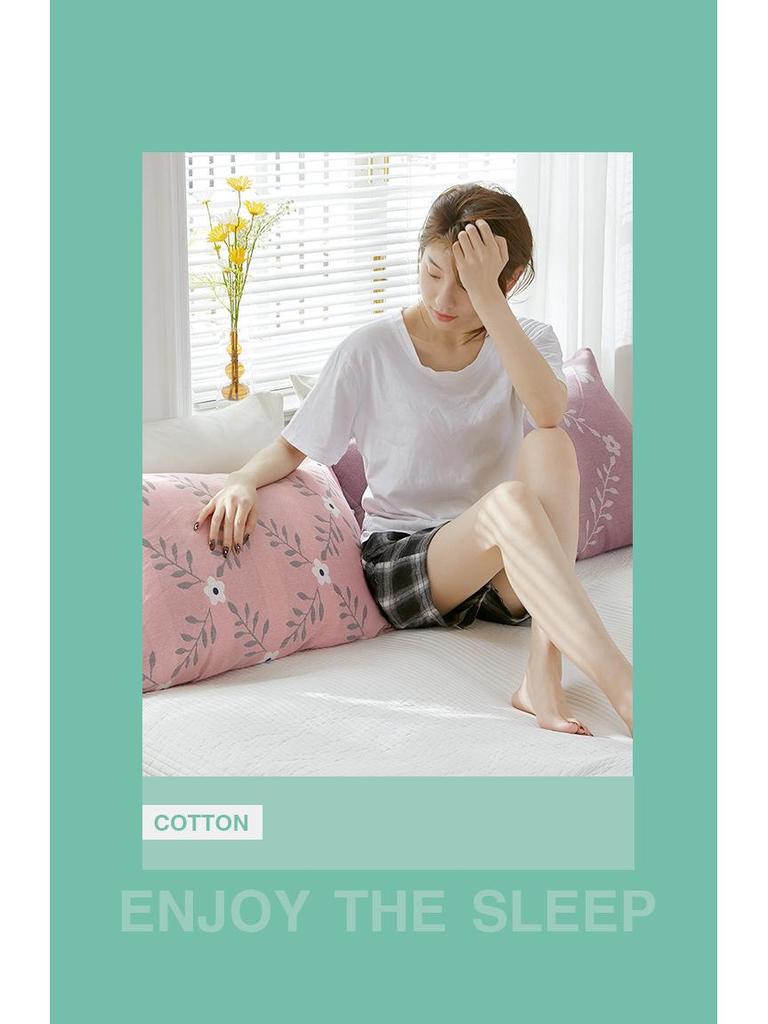 Pure Cotton Gauze Pillowcase with Snap Buttons, Summer Full Wrap, 40x60cm Latex or 48x74 Pillow Size. Single Pack.