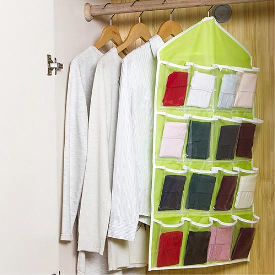 Multifunction Socks Toy Underwear Sorting Storage Bag 16 Pockets Hanging Organizer