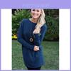 Premium Quality Women Solid Knitted Sweater Dress With Cozy O Neck Design For Autumn And Winter