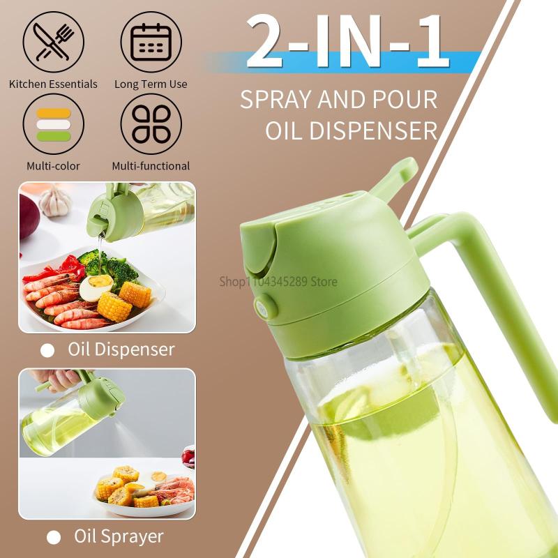 2 In1 Oil Spray Bottle Plastic Kitchen Barbecue Cooking Olive Oil Dispenser Oil Jar Baking Vinegar Soy Sauce Spray Container