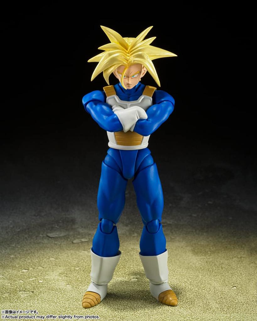 TAMASHII NATIONS S.H.Figuarts Dragon Ball Super Saiyan Trunks - The Super Power He Holds Within, Approximately 140mm, PVC & ABS, Painted Mov