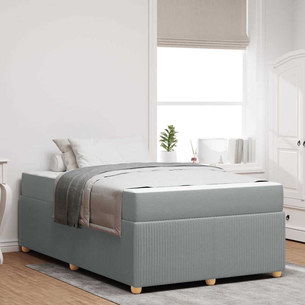Bed Frame with Mattress Light Grey 120 x 200 cm Fabric