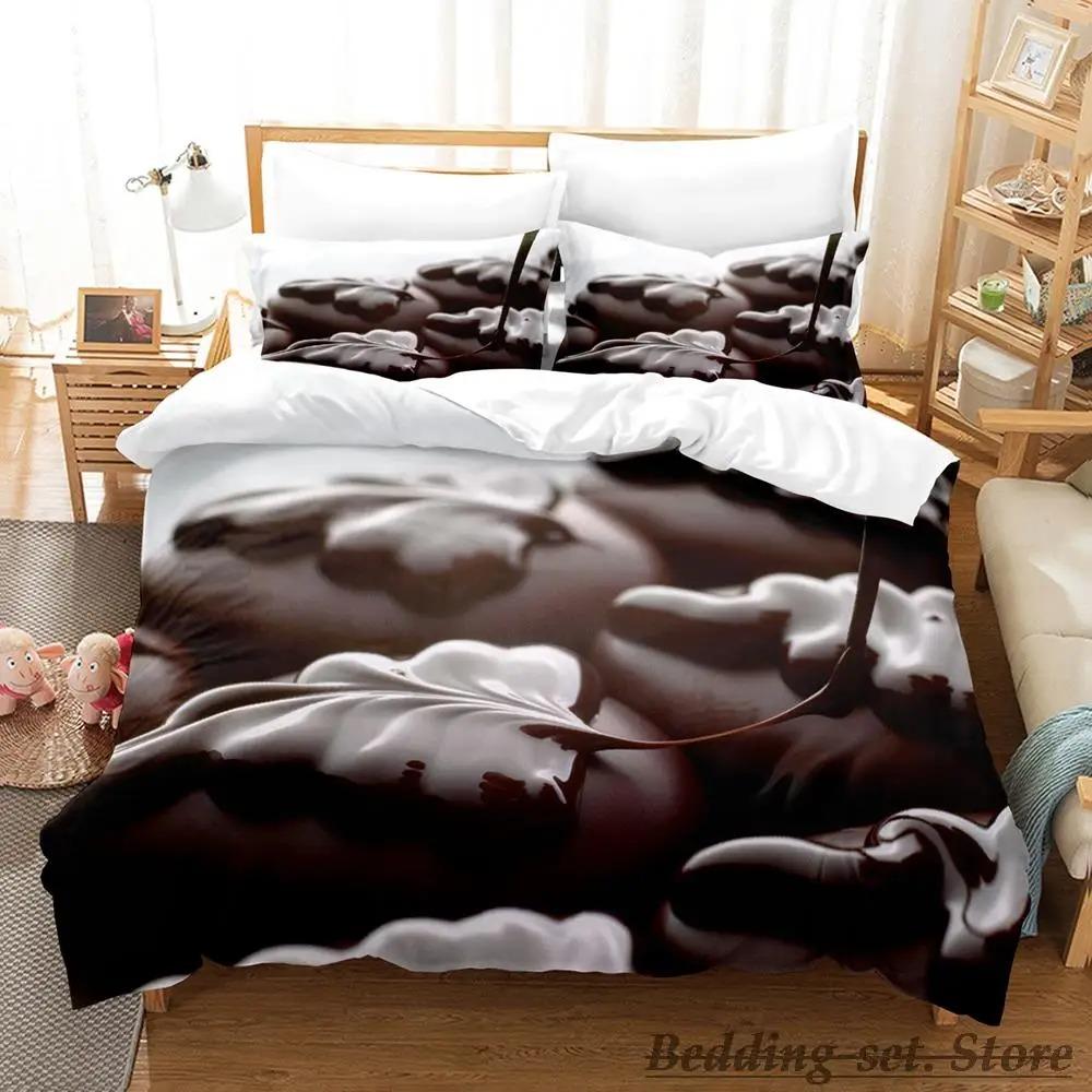 Chocolate Pattern Bedding Set Single Twin Full Queen King Size Anime Duvet Cover for Adult Kid Bedroom
