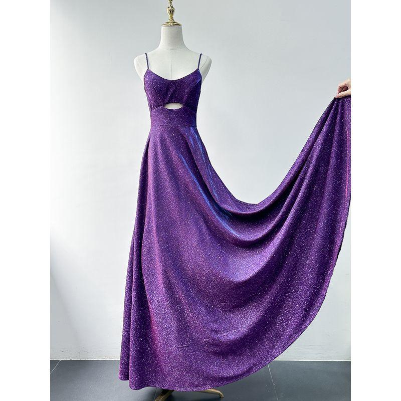 

Export Pure Original Super Large Swing Dress Banquet Birthday Party Host Adult Ceremony Large Swing Dress Women Purple Long Large Dress 7 yards