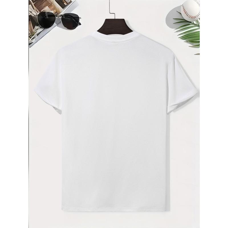 European Size Men's Summer Short-sleeved T-shirts, Fashionable and Trendy Printed Men's Bottoming Shirts, Male Teenagers' Spring and Summer Round Neck