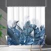 Shower Curtain Waterproof And Mildew-Proof 3D Digital Printing Plant Printing Shower Bath Bathroom Partition Curtain Free Punching