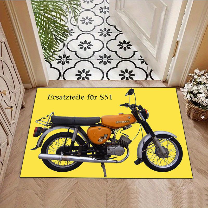 Simson Oldtimer Motorrad Teppich, geeignet für Wohnzimmer, Schlafzimmer, Spielzimmer, Computerraum und Heimdekoration.