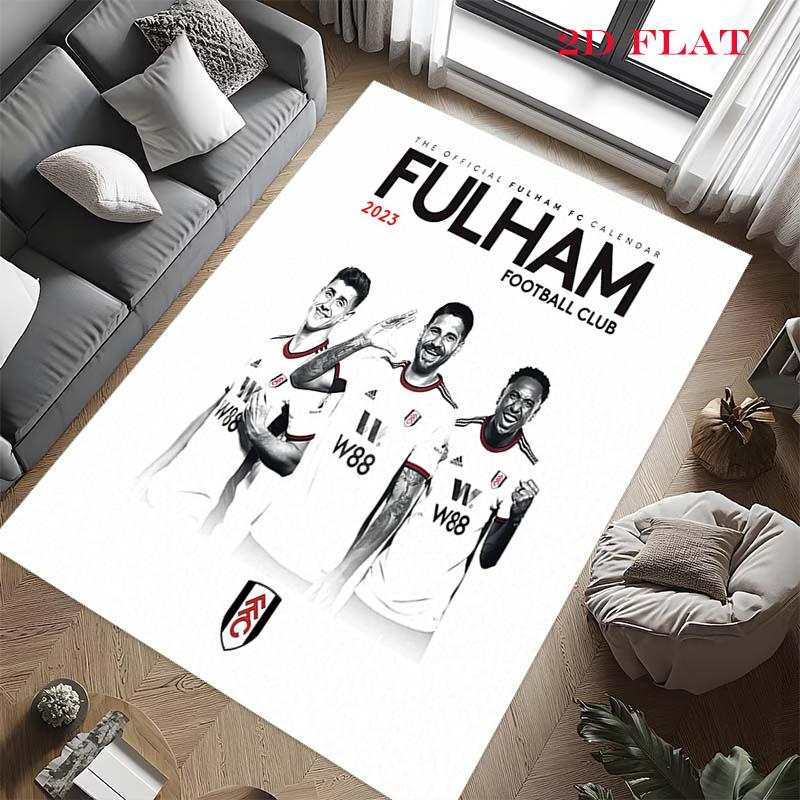 Fulham Football Club Teppich für Wohnzimmer Schlafzimmer Zuhause Sofadekoration, rutschfeste Bodenmatte für Kinder zum Spielen