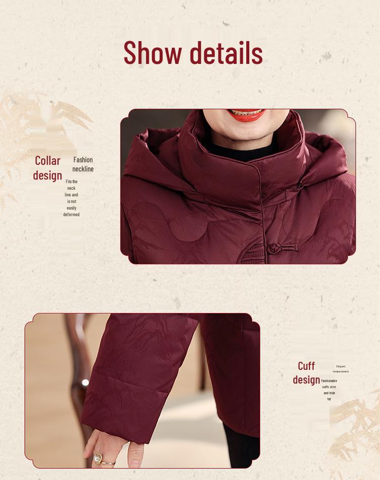 Dicke Daunenjacke für Damen: Warmer weißer Daunenmantel für ältere Menschen, festliche Winterkleidung