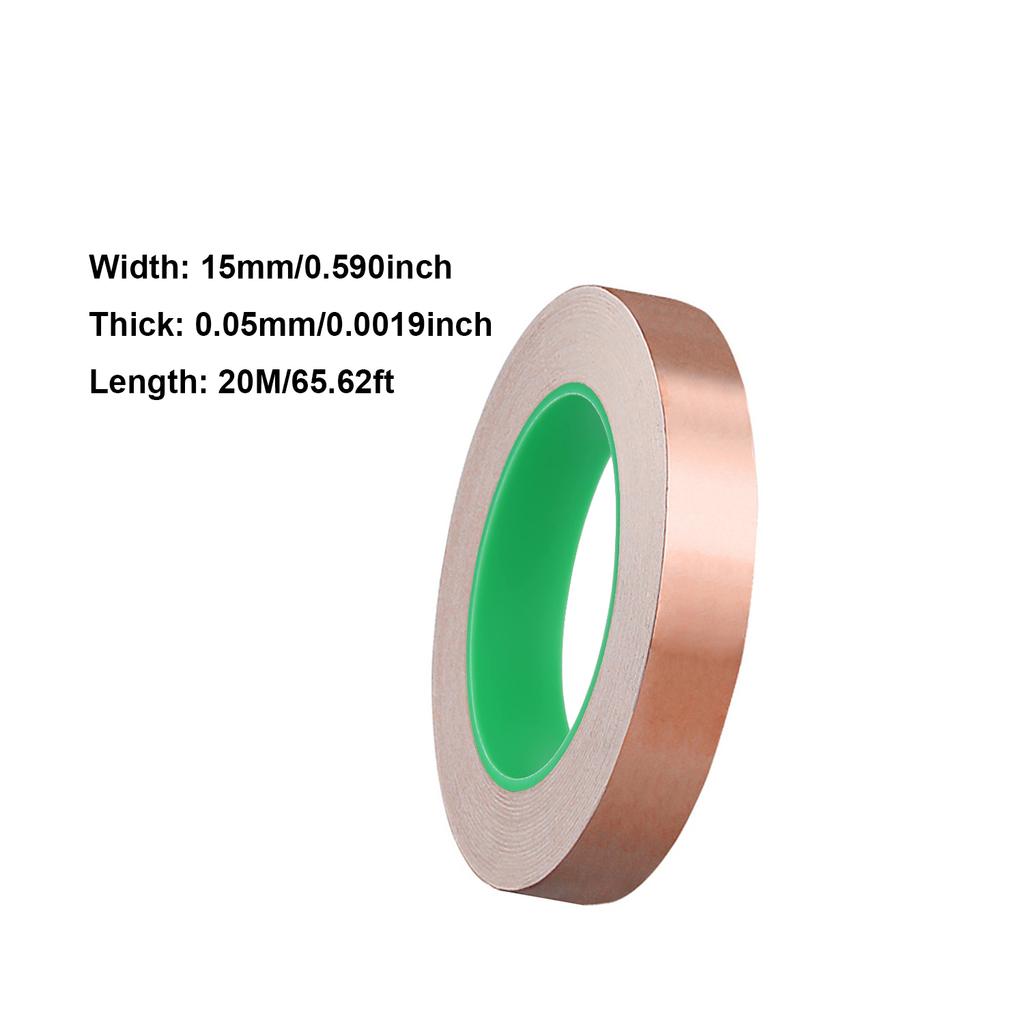 1pcs Length 20M Adhesive Conductive Coppers Foil Tape 3/5/6/8/10/12/15/20/30/50mm Double Sided Conduct Copper Foil Tapes