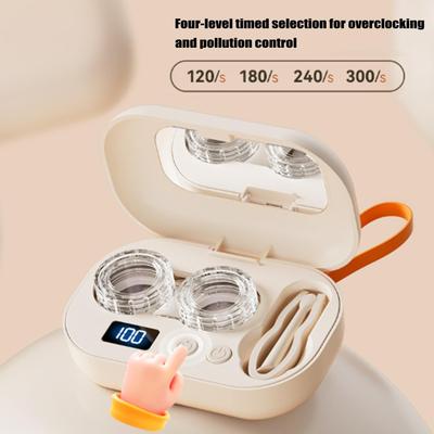 Portable Glasses Cleaning Box Rechargable Ultrasonic Contact Lens Cleaner Machine for Gym Sports Running Fitness Outdoor