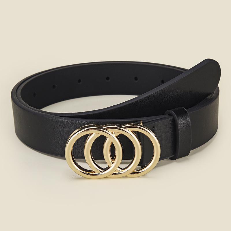 

Women s Multi-color Gold Alloy Circle Pin Buckle Belt - Fashionable and Versatile Waist Belt for Pants 105cm
