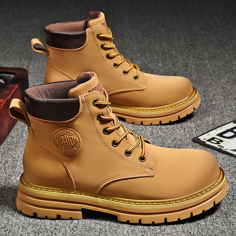 

Ботинки Мартин «Шмель» высокие зимние парные ботинки повседневная обувь уличные рабочие ботинки трендовые британские ретро ботинки на платформе 35 жёлтый