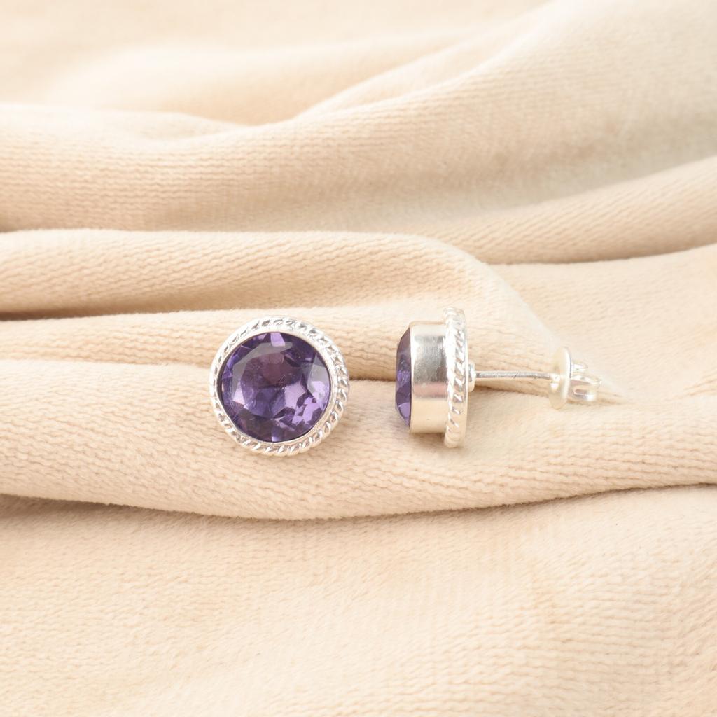 Iolite Gemstone 925 Sterling Silver Jewelry Handcrafted Earrings 0.53" For Women EE-147-2