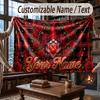 Floral Garden Theme Throw Blanket Custom Name Text Personalized Blanket Soft Cozy Blanket for Home Sofa Bed