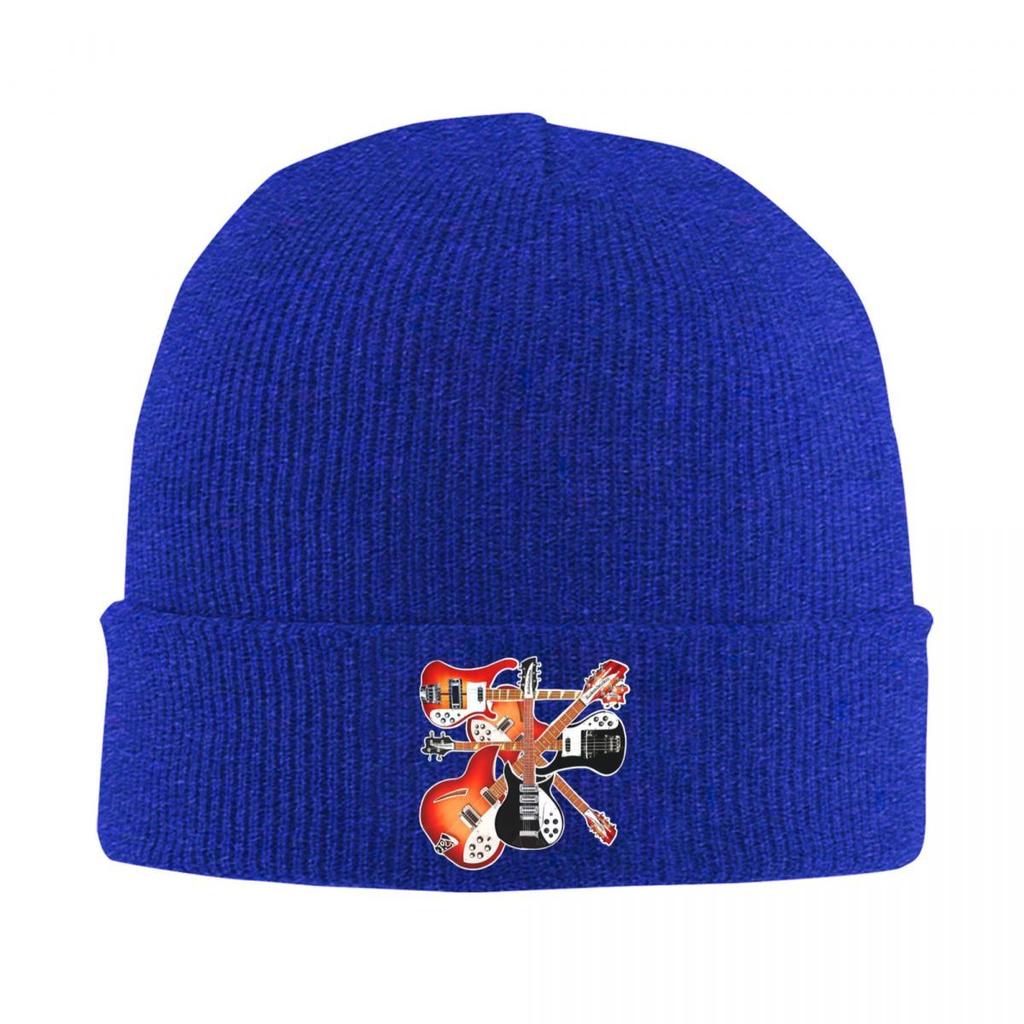 Rickenbacker Guitar Celebration Abstract Art Collage Warm Knitted Cap Bonnet Hat Autumn Winter Beanies Hats for Men Women Adult