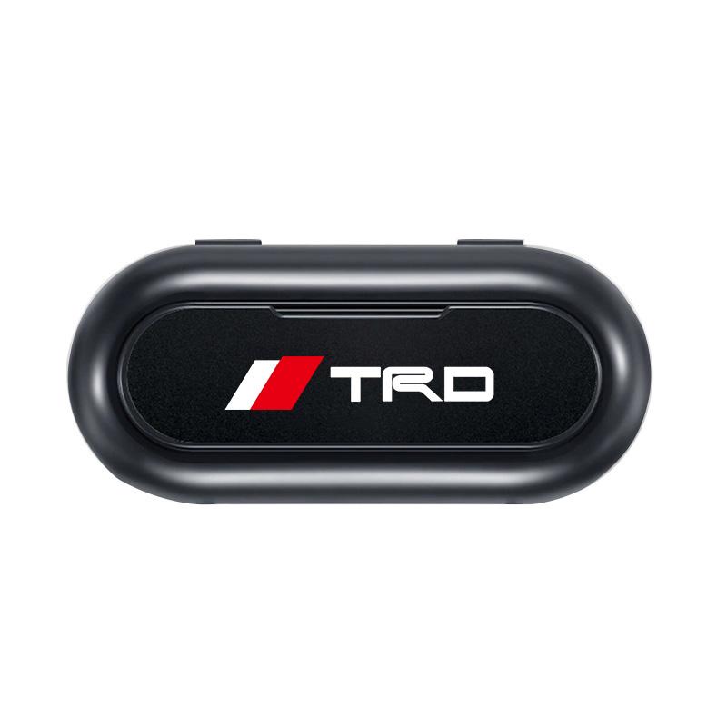 Bil Solskjerm Brilleoppbevaringsboks Holder Organizer Bilstyling for Toyota GR TRD Corolla RAV4 LEVIN Yaris C-HR Camry Prado Prius TRD