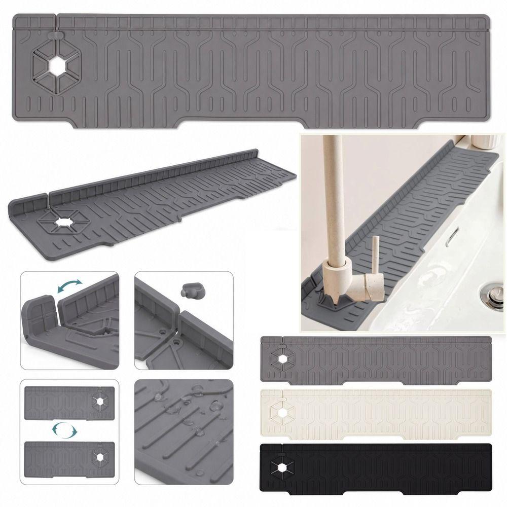 Silicone Faucet Splash Mat Foldable Sink Draining Mat Versatile Splash Guard Mat Bathroom