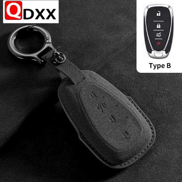 3 4 5 Button Protect Shell Suder Leather Car Key Case Cover for Chevrolet Malibu Camaro Cruze Traverse Spark Equinox Sonic Volt B